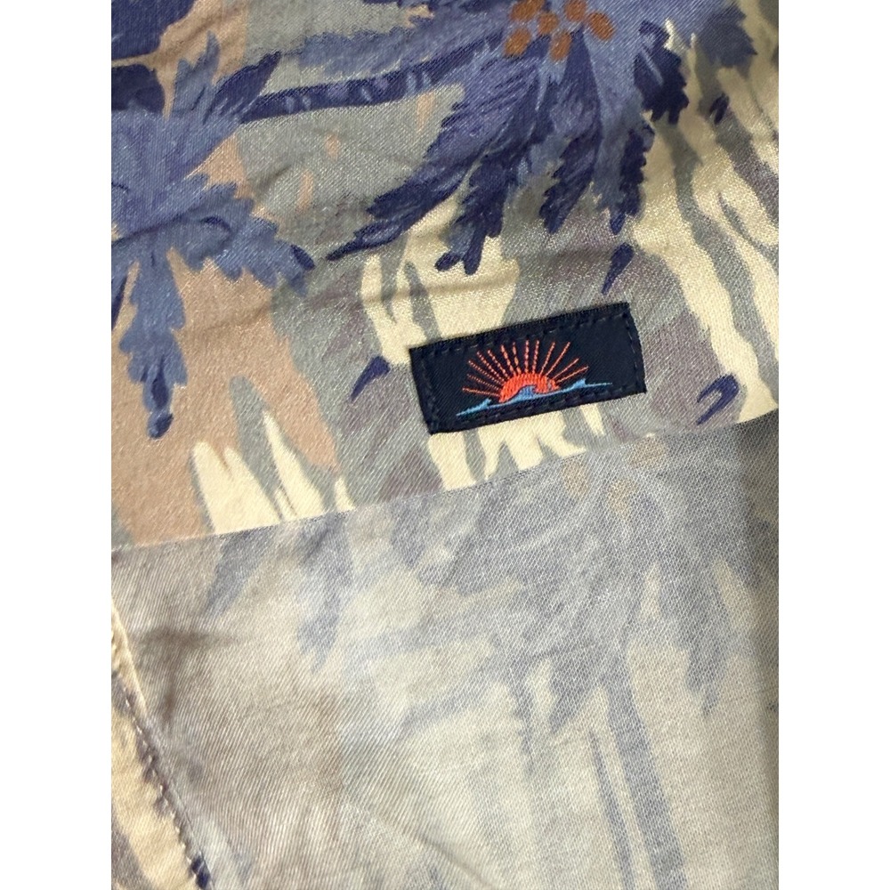 Faherty Men Blue Tropical Palm Tree Viscose Camp Shirt Summer Comfort M GG02 - Picture 6 of 8